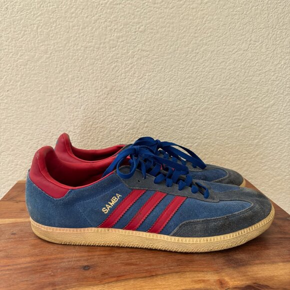 Adidas Samba Tribal Blue Red Gum Politic Sneakers Size 12